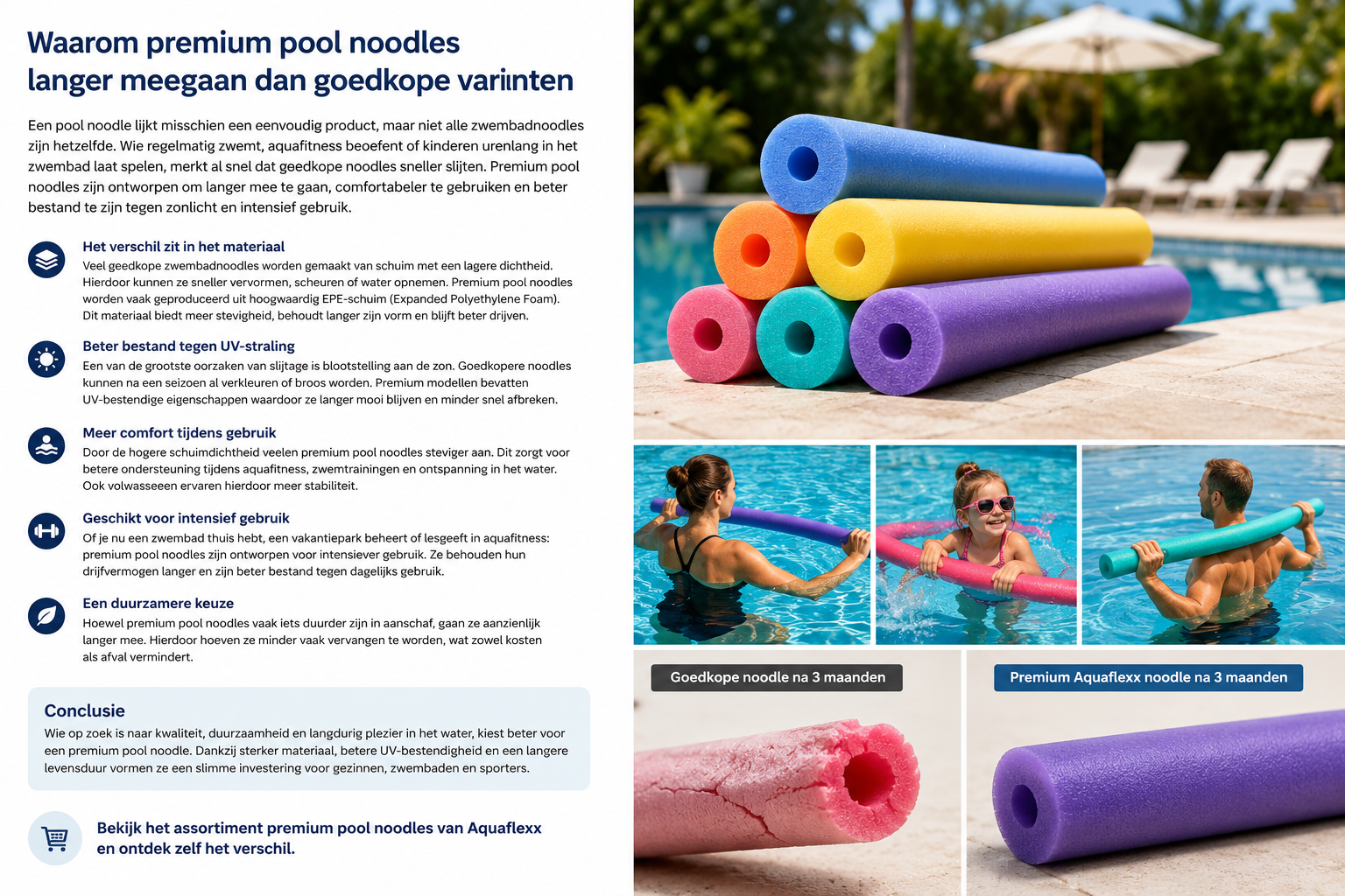 Waarom premium pool noodles langer meegaan dan goedkope varianten