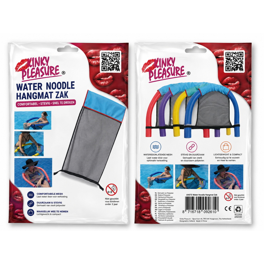 AquaFlexx® Water Noodle Hangmat Zak – Drijfstoel Net voor Zwembad, Pool Noodles & Waterontspanning