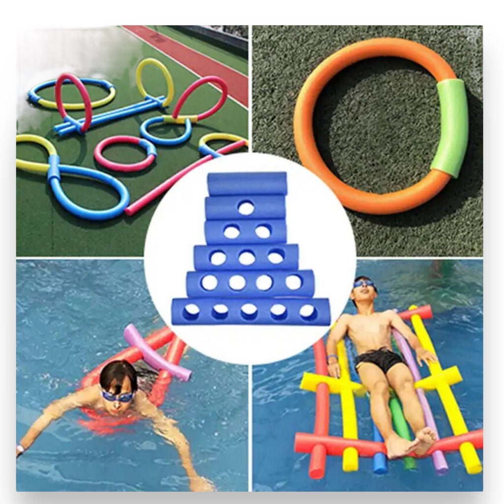 AquaFlexx® Water Noodle Verbindingstuk Blauw Enkel Gat – Foam Accessoire voor het Verbinden van Zwemnoodles